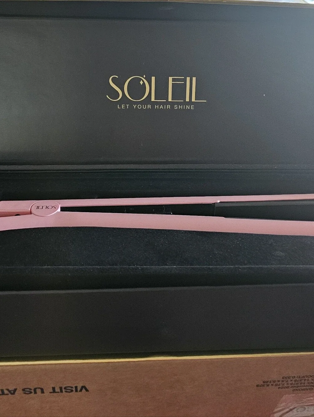 SOLEIL Pink Ceramic Hair Straightener - Professional Sleek Flat Iron